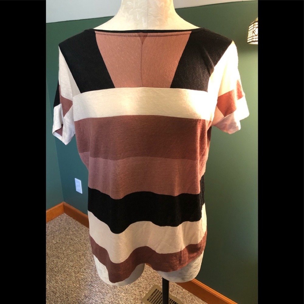 Loft Striped mauve short sleeve shirt